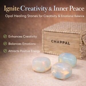 Premium Opalite Tumbled Stones Set of 3 Healing Crystal Energy Meditation Gift